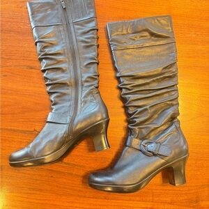 Dansko Black Leather Knee-High Boots